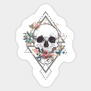 Dead Flowered Skull Sticker